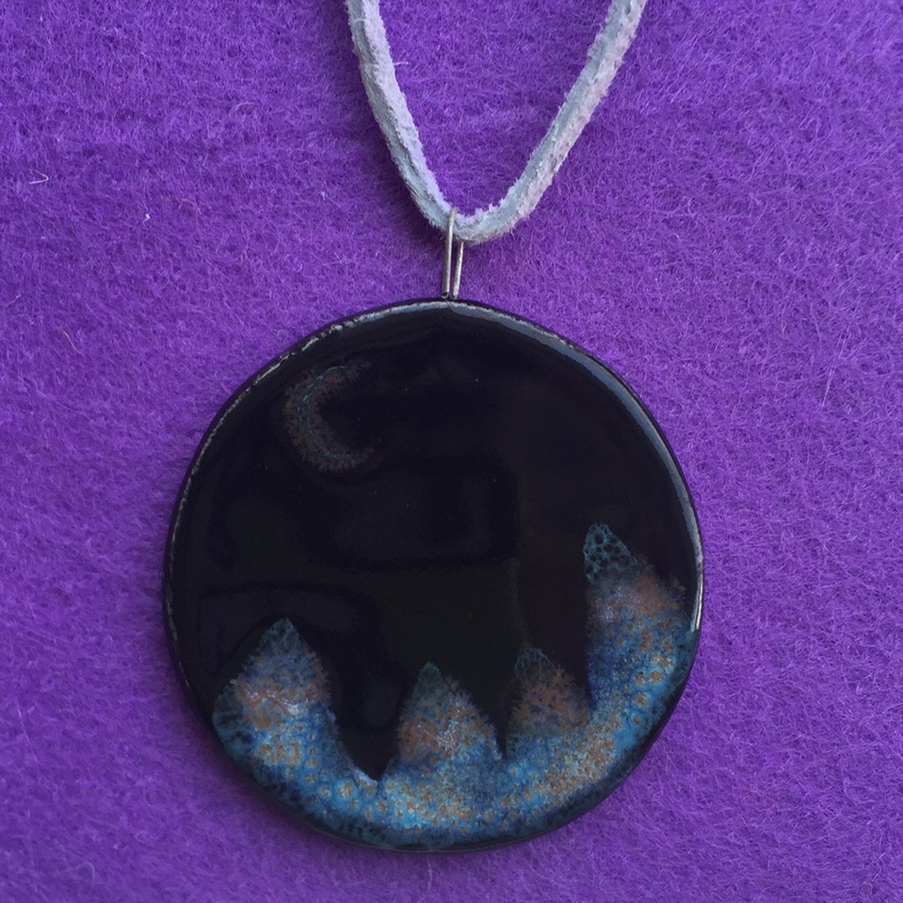 Handmade ceramic pendant necklace